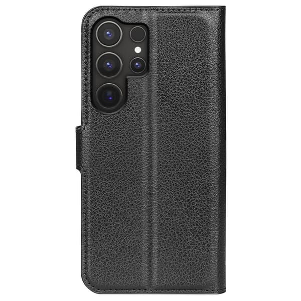 Klassisk Samsung Galaxy S25 Ultra flip etui - Sort Black