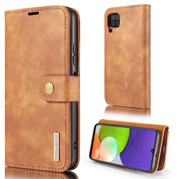 DG.MING Samsung Galaxy A22 4G 2-i-1 etui med pung - Brun Brown