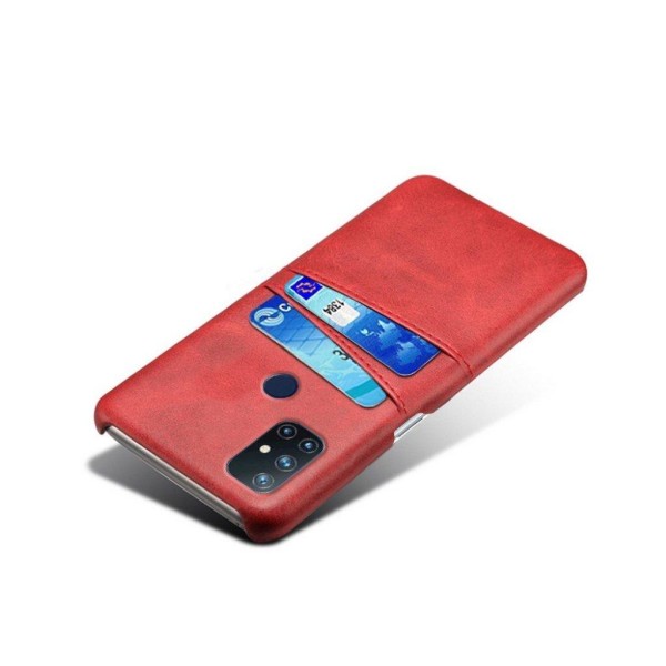 OnePlus Nord N10 5G skal med korthållare - Röd Röd