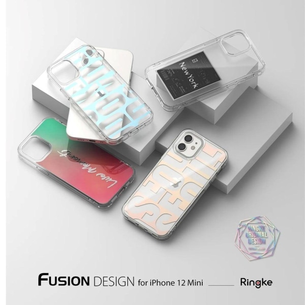 Ringke FUSION DESIGN - iPhone 12 mini - NEW YORK : LABEL Transparent
