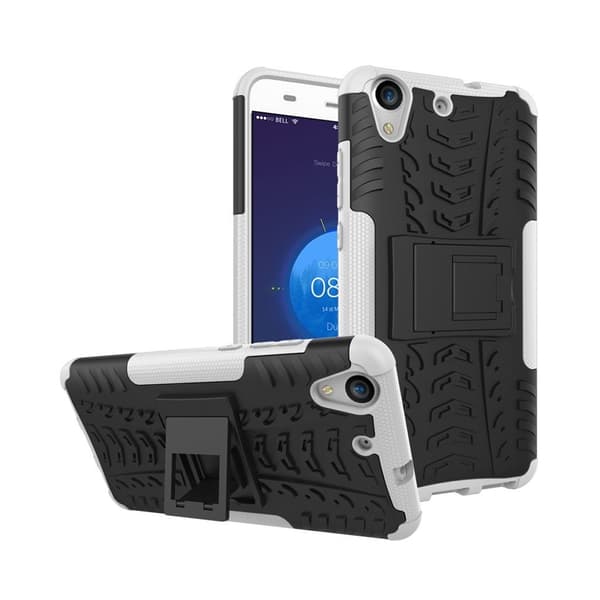 Huawei Y6 II hybriddeksel med kickstand - Hvit Black