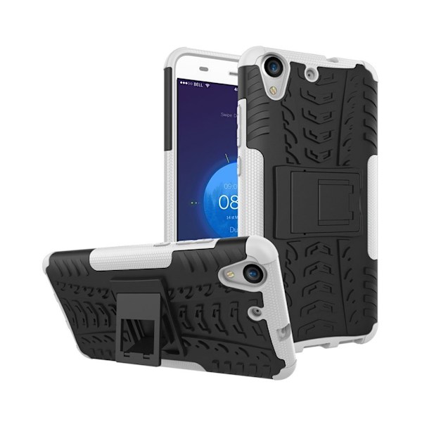 Huawei Y6 II siliconecover med kickstand - Hvid Black