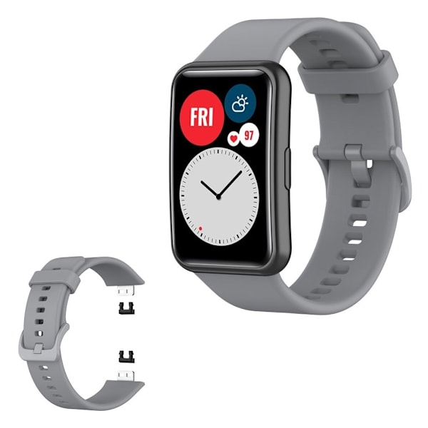 Huawei Watch Fit silikoninen kellonauha - Harmaa Silver grey