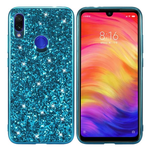 Glitter Xiaomi Redmi Note 7 kuoret - Sininen Blue