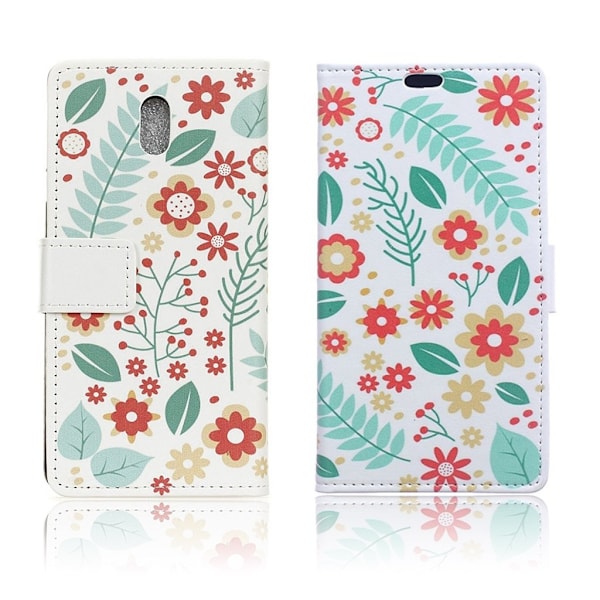Samsung Galaxy J5 (2017) vintagetyylinen nahkakotelo - Kukat ja lehdet Multicolor