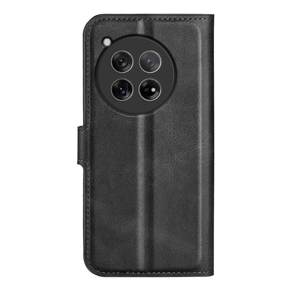 OnePlus 12 nahkainen lompakokkotelo - Musta Black