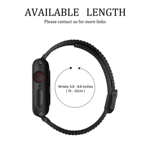 Apple Watch (41mm) stainless steel double buckle watch strap - B Black