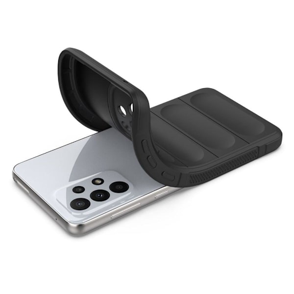 Mjukt greppformat Samsung Galaxy A73 skal - Silver/Grå Silvergrå