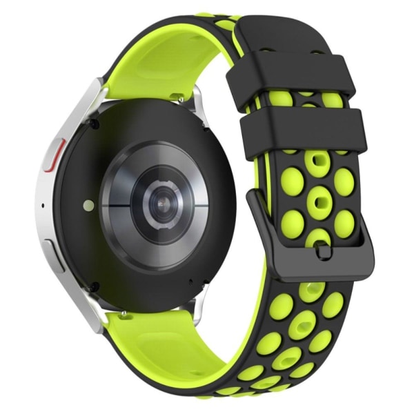 20 mm tofarvet silikoneurrem til Garmin-ur - Sort Lime Green