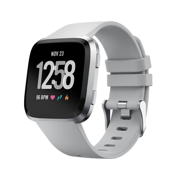 Fitbit Versa klockarmband silikon mjuk ekovänlig slitagetålig - Grå Silvergrå