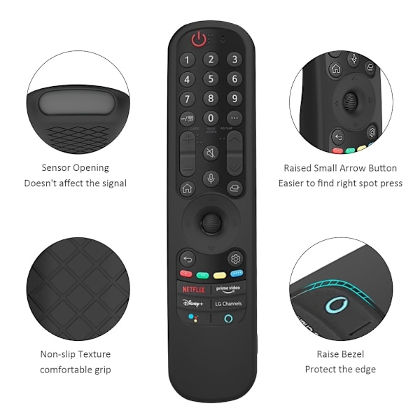 LG Magic Remote 2021 MR21 silikoneovertræk - Sort Black