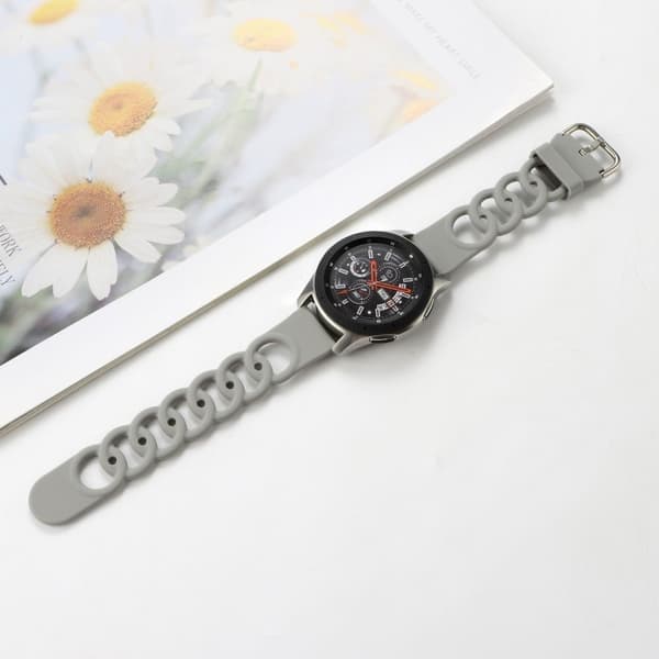 22 mm Universal smultring med hul rem - Grå Silver grey
