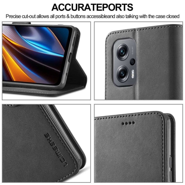 LC.IMEEKE Xiaomi Redmi Note 11E / 11 Prime 5g / M4 5g Flip Etui - Sort Black
