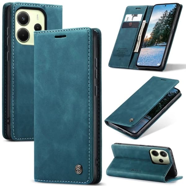 CaseMe Xiaomi Redmi Note 14 5G vintage etui - Blå Blue