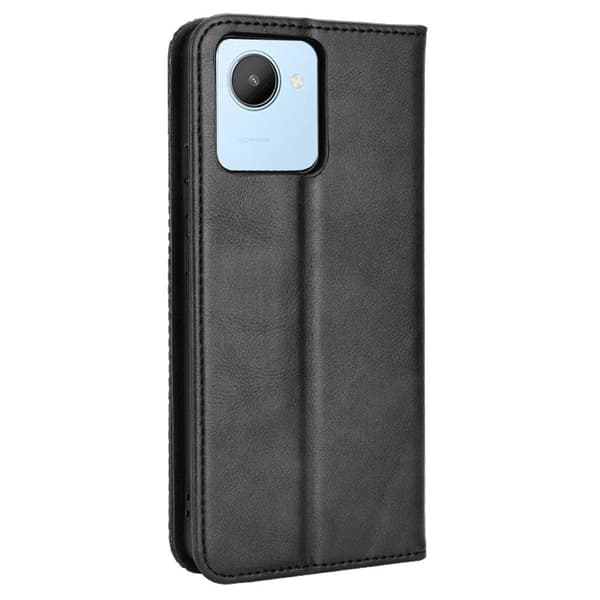 Bofink Vintage Realme C30 Læretui - Svart Black