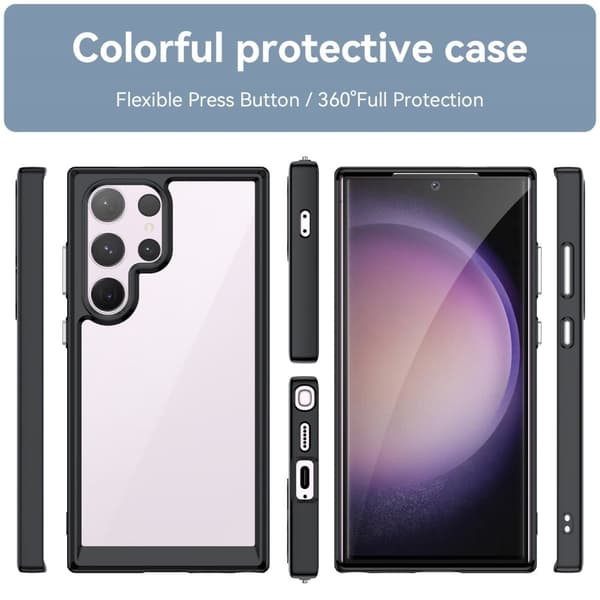 Samsung Galaxy S24 Ultra smart akryl cover - Sort Black