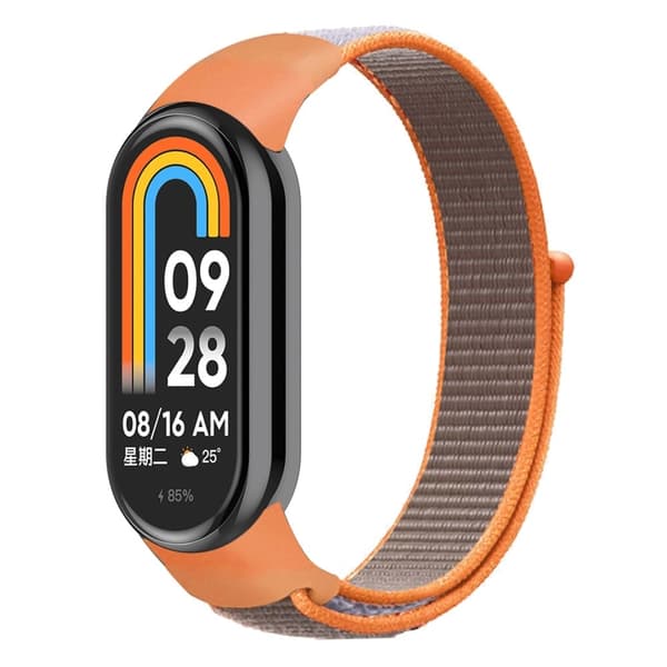 Xiaomi Smart Band 8 viileä nylonhihna - Oranssi Orange