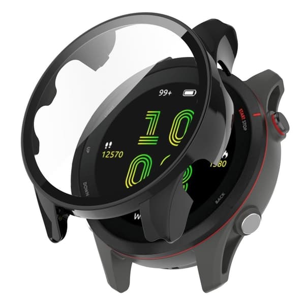 Garmin Forerunner 255 suojus karkaistulla lasisuojalla - Musta Black