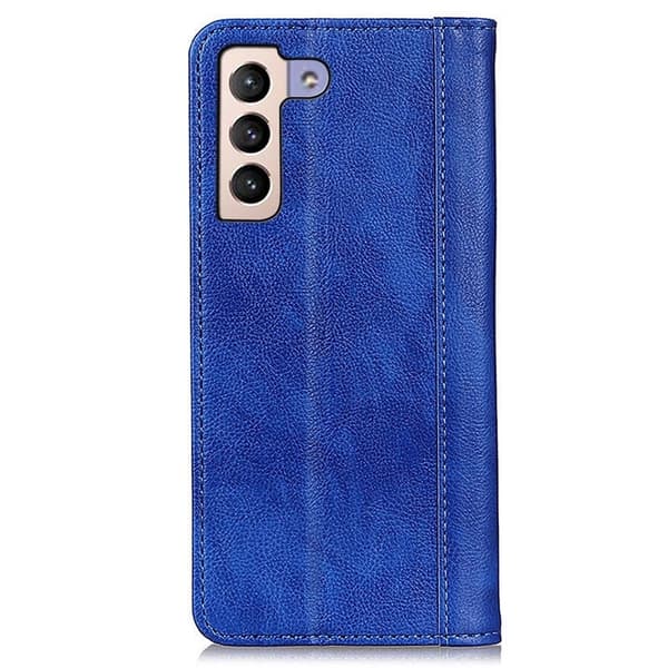 Ekte lærdeksel med magnetisk lukking for Samsung Galaxy S23 Plus - Blå Blue