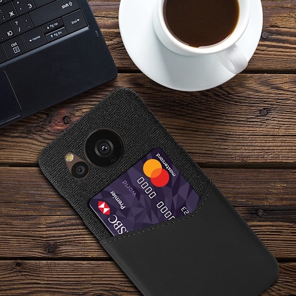 Bofink Sharp Aquos Sense 7 Plus Card Suojakuori - Musta Black