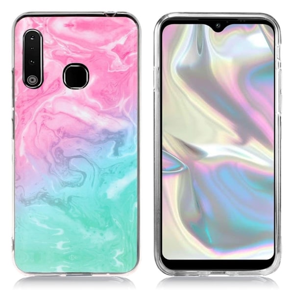 Marble Samsung Galaxy A70e Cover - Rose / Cyan marmor Multicolor