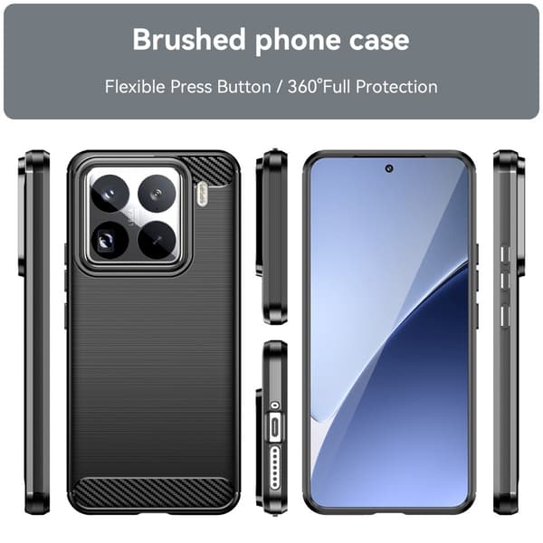 Hybrid Xiaomi 15 Pro cover med støttefod og bilmontering - Sort Black