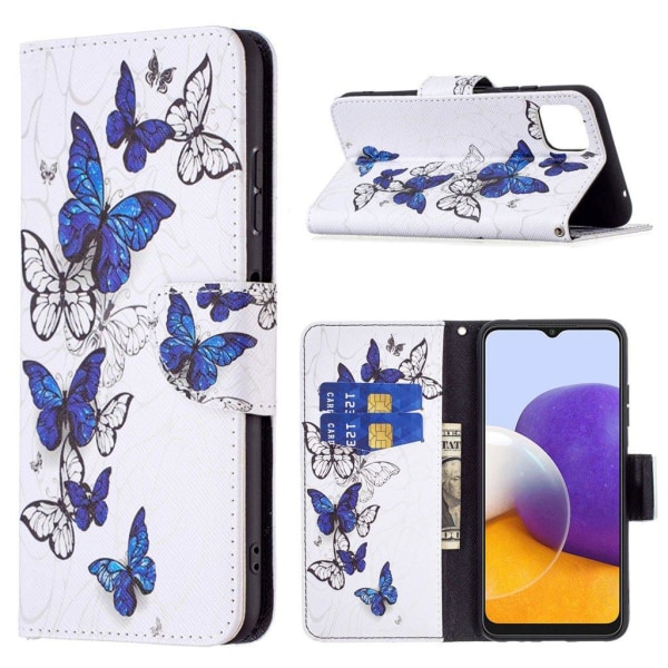 Wonderland Samsung Galaxy A22 5G Läppäkotelo - Butterflies Multicolor