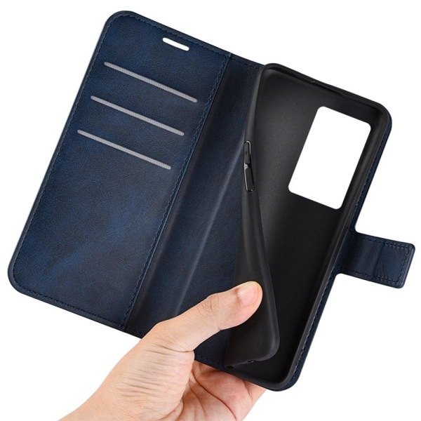 Hållbart konstläder ZTE Axon 40 Pro fodral med plånbok - Blå Blå