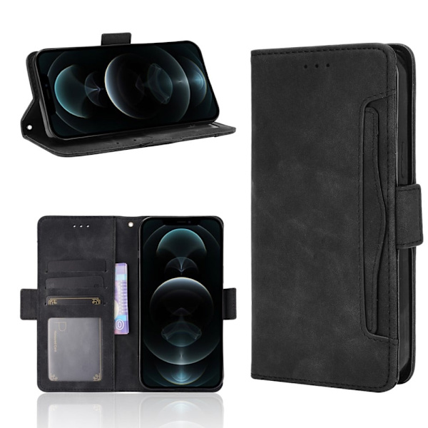 Moderne iPhone 13 Pro læderetui med pung - Sort Black