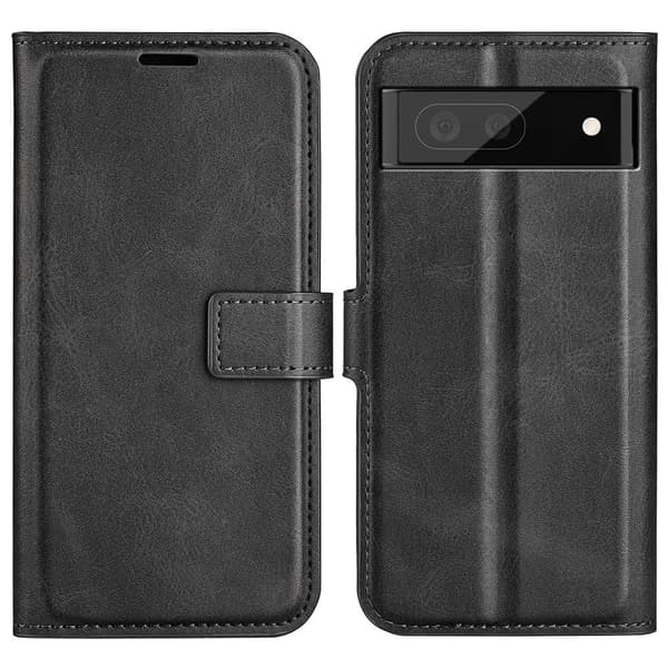 Læretui med Lommebok til Google Pixel 6a - Svart Black