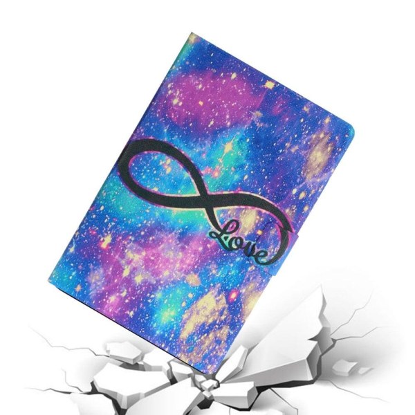iPad 10.9 (2022) Pattern Printing Vegansk Læder stødsikkert Cover Foldable Stand Tablet Drop Resistant Case with Card Slots - Kærlighed Multicolor