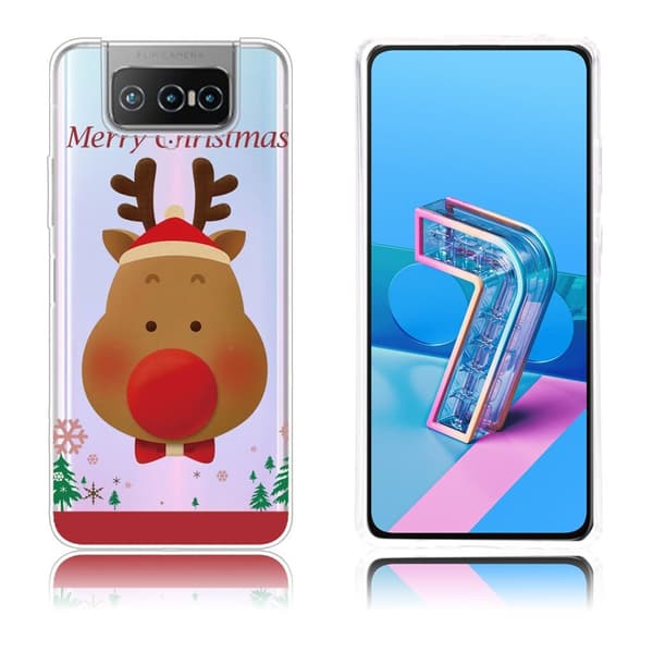 ASUS Zenfone 7 Pro-etui til jul - Elg Med Rød Løkke Red