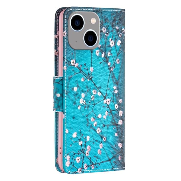 Wonderland iPhone 15 Plus flip etui - Blommeblomst Blue