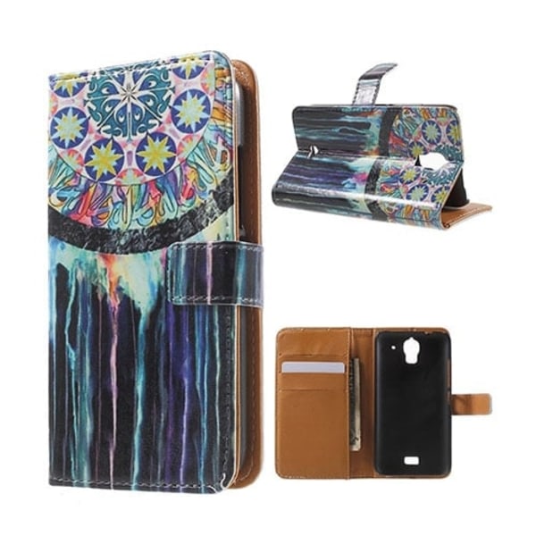Moberg Huawei Y360 Nahkakotelo Korttitaskuilla - Unensieppaaja Multicolor