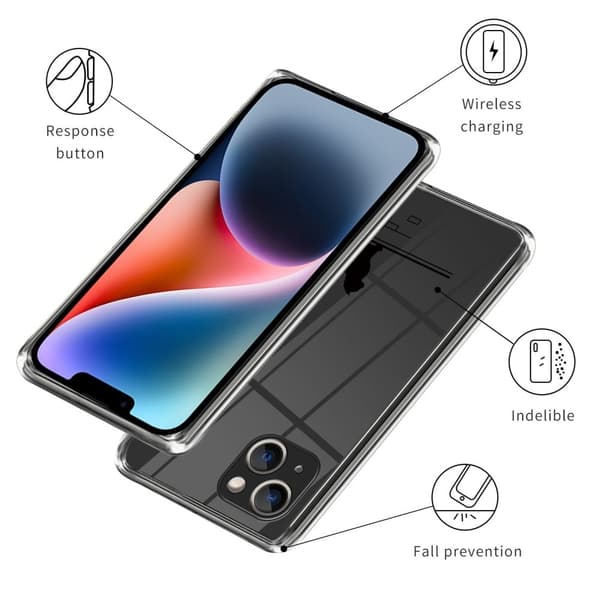 iPhone 14 Plus blødt, fleksibelt mobil cover med mønsterudskrivning - Sort Black