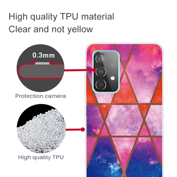 Marmormotiv Samsung Galaxy A23 skal - Ros / Orange / Blå multifärg