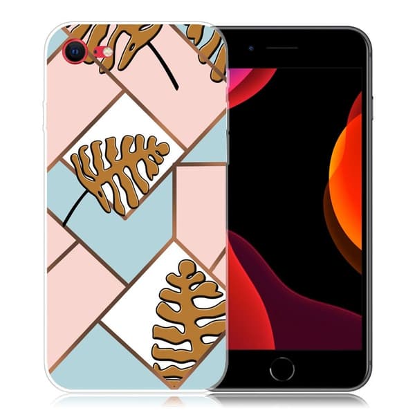 Marble design iPhone SE 2020 & iPhone 7 cover - Tone Blade I Pink Og Blå Multicolor
