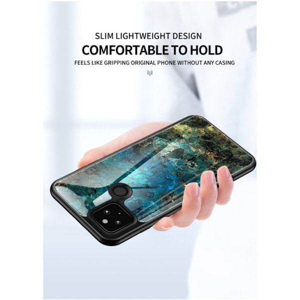 Fantasy marmor Google Pixel 5 cover - smaragd marmor Green