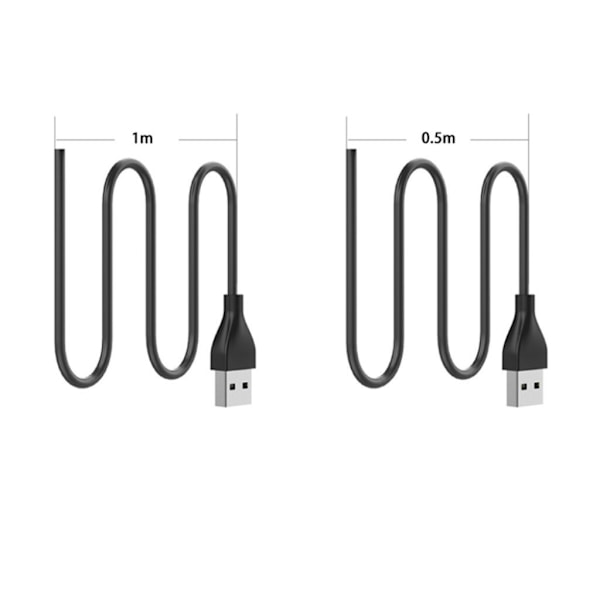 1m Fitbit Luxe USB-latauskaapeli Black