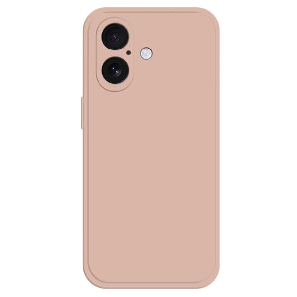 iPhone 16 Fleksibelt etui med rett kantbeskyttelse Telefondeksel - Rosa Pink