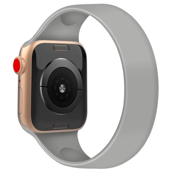 Apple Watch Series 5 / 4 44mm silikone flex-urrem - Grå Størrelse: L Silver grey