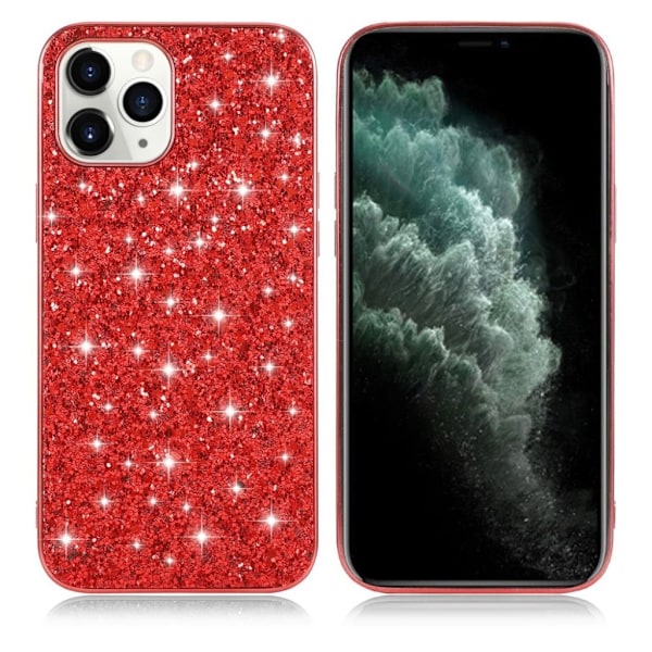 Glitter iPhone 12 Pro / iPhone 12 kotelot - Punainen Red