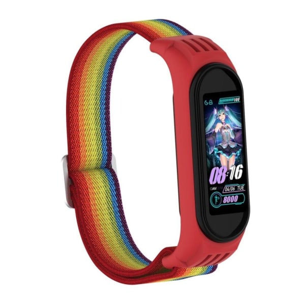 Xiaomi Mi Smart Band 6 / 5 nylon watch band - Rainbow multifärg