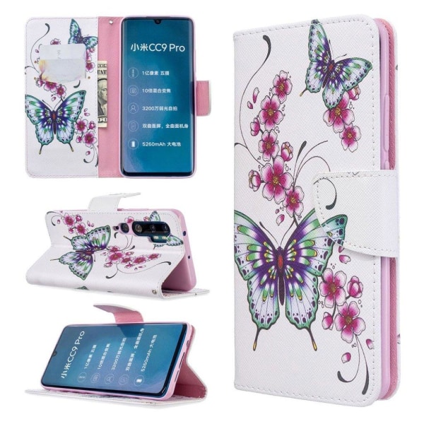 Wonderland Xiaomi Mi CC9 Pro / Mi Note 10 / Mi Note 10 Pro etui – Sommerfugl og Blomster Multicolor