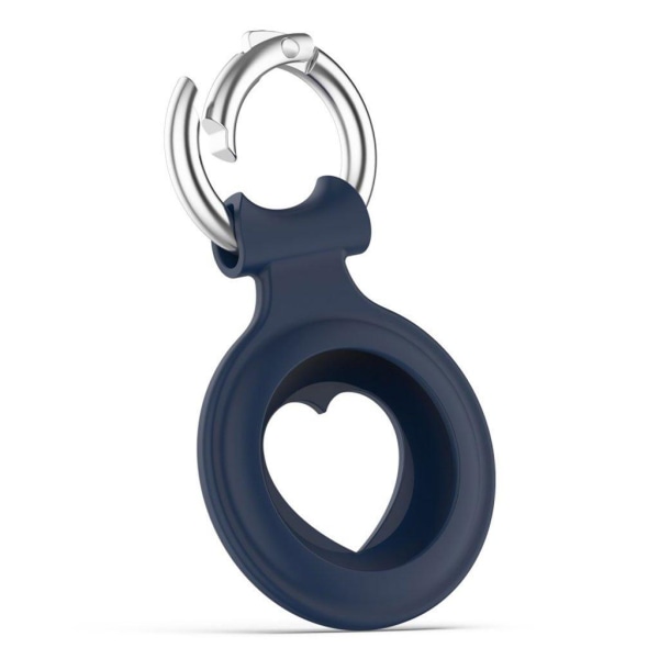 AirTags heart design silicone cover with spring buckle - Navy Bl Blå