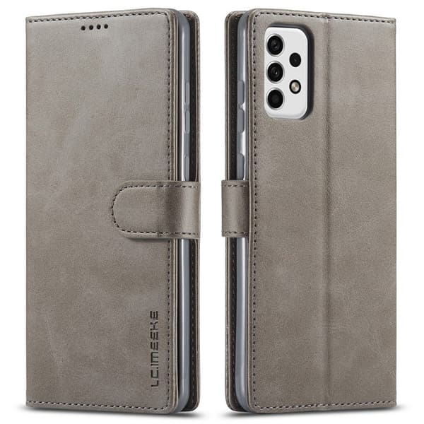 LC.Imeeke läder Samsung Galaxy A23 fodral - Silver/Grå Silvergrå