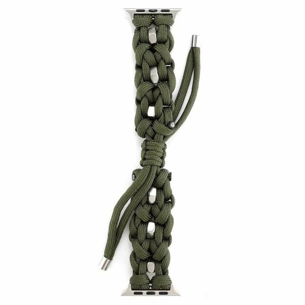 Apple Watch Series 6 / 5 40mm nylon i rustfrit stål rem - militærgrøn Green