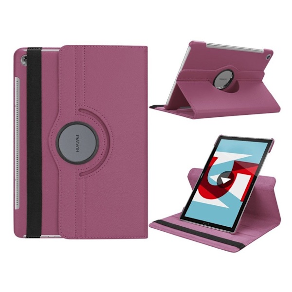 Huawei MediaPad M5 10/M5 10 (Pro) skyddshölje PU läder skyddande stående läge litchi textur - Lila Lila