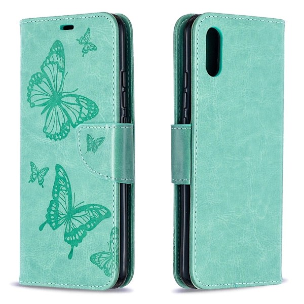 Butterfly läder Xiaomi Redmi 9A fodral - Grön Grön