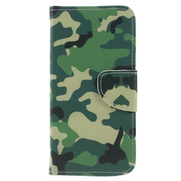 Samsung Galaxy J6 Kuvallinen Seisova PU Nahkinen Suojaava Lompakko Kotelo - Kamo Multicolor